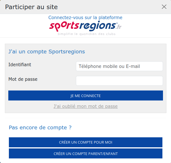 Comment créer un compte personnel sportsregions
